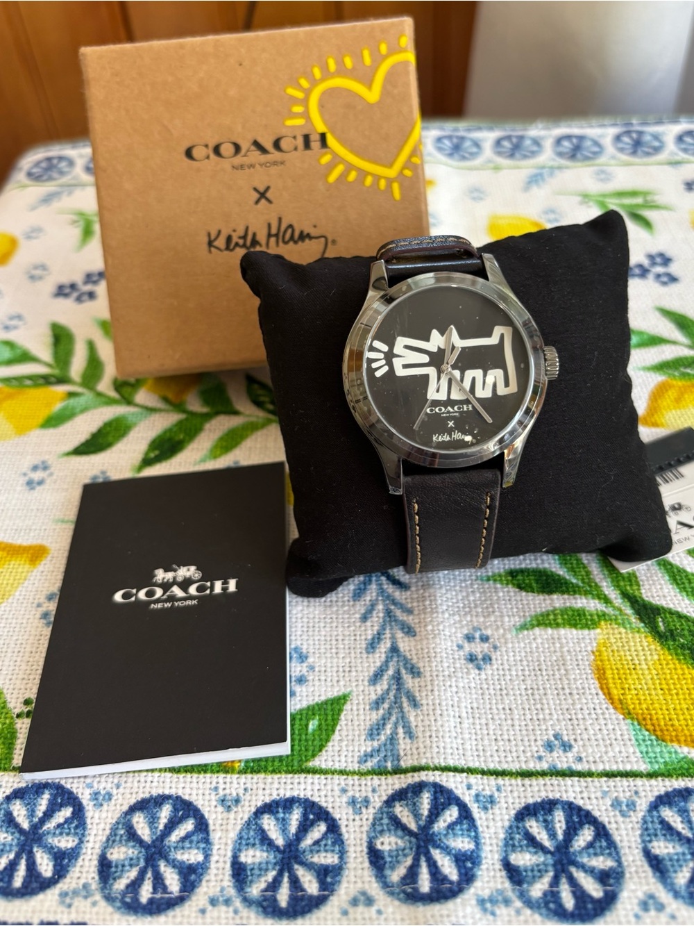 NWTCoach x Keith Haring Leather Strap Watch - Barking Dog Unisex